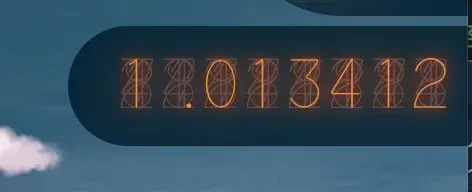 數字管字體顯示的卡馬值特寫